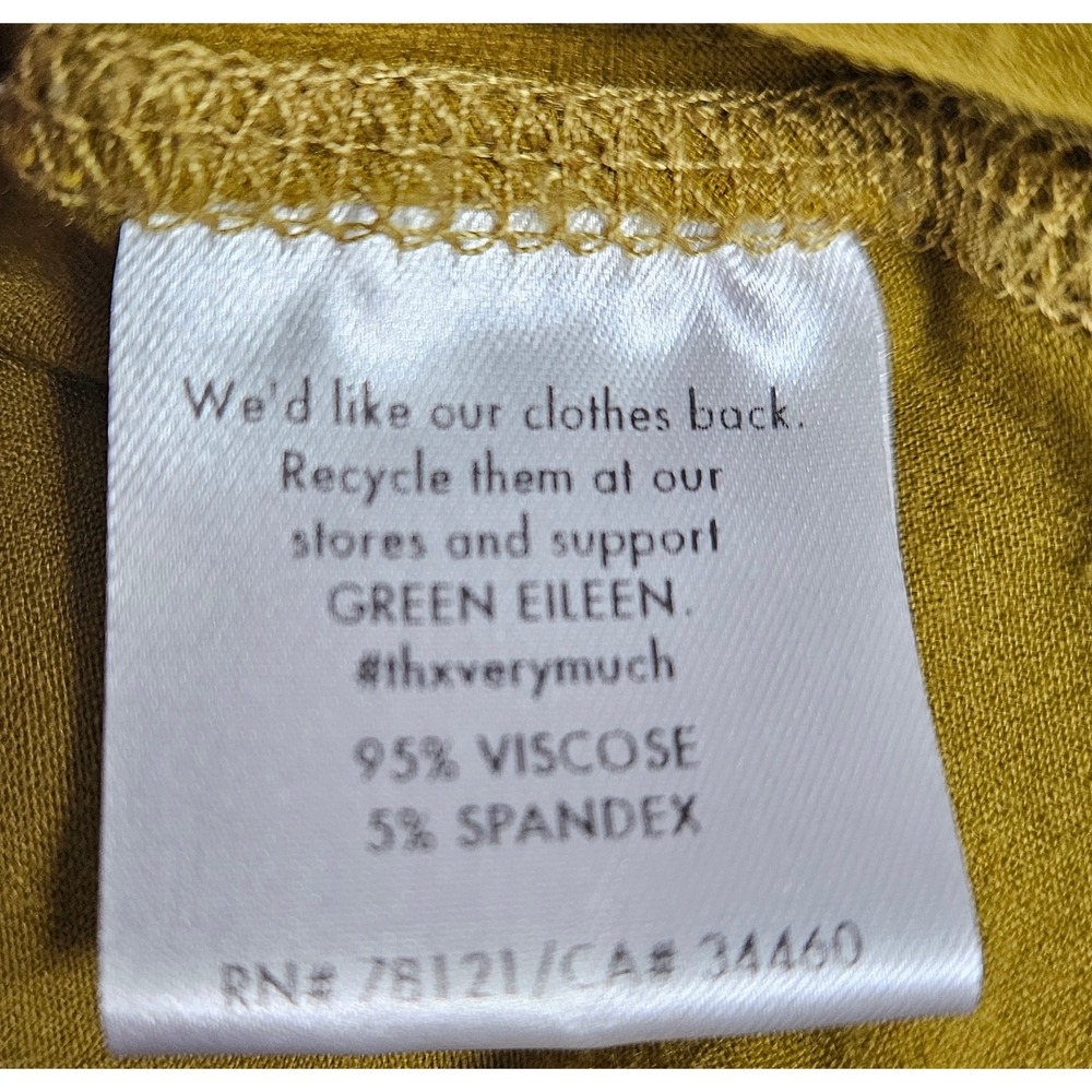 Eileen Fisher Women's XS Top Long Sleeve High Low Exposed Seams Mustard Yellow - Picture 4 of 7